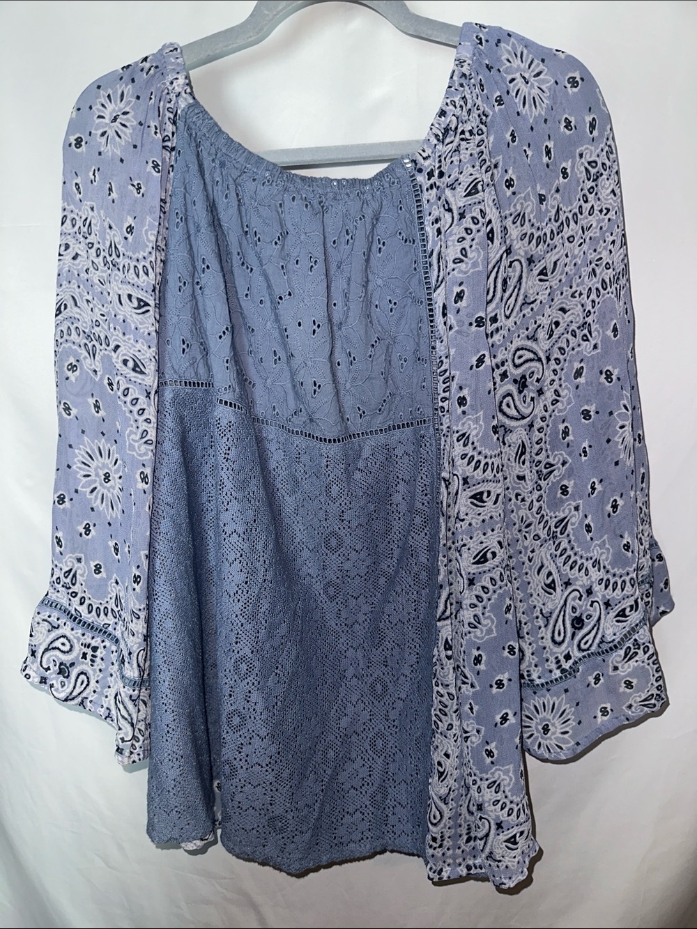 Muche Blue Lace & Paisley bandana style A-Line tunic